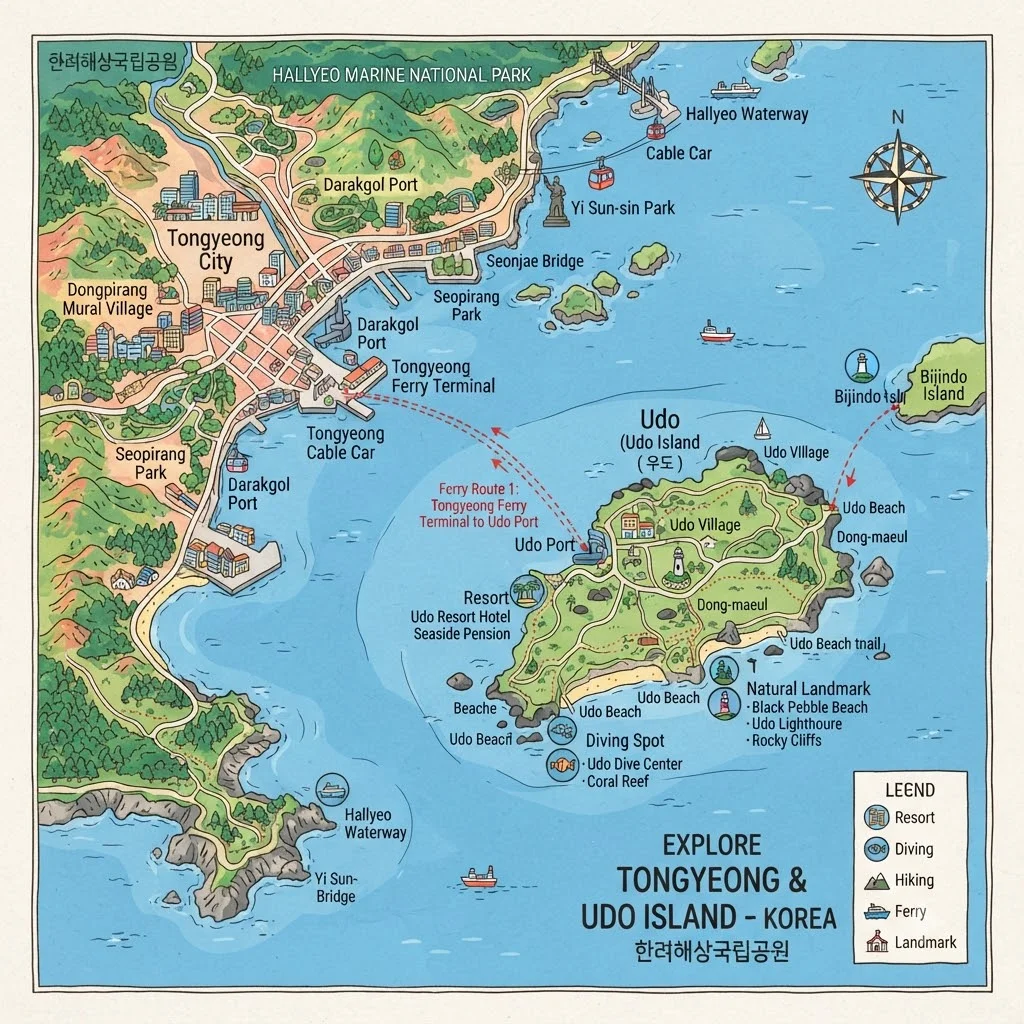 통영 우도 여행 핵심 정보: 경비 지원부터 배편, 숙소까지 한눈에