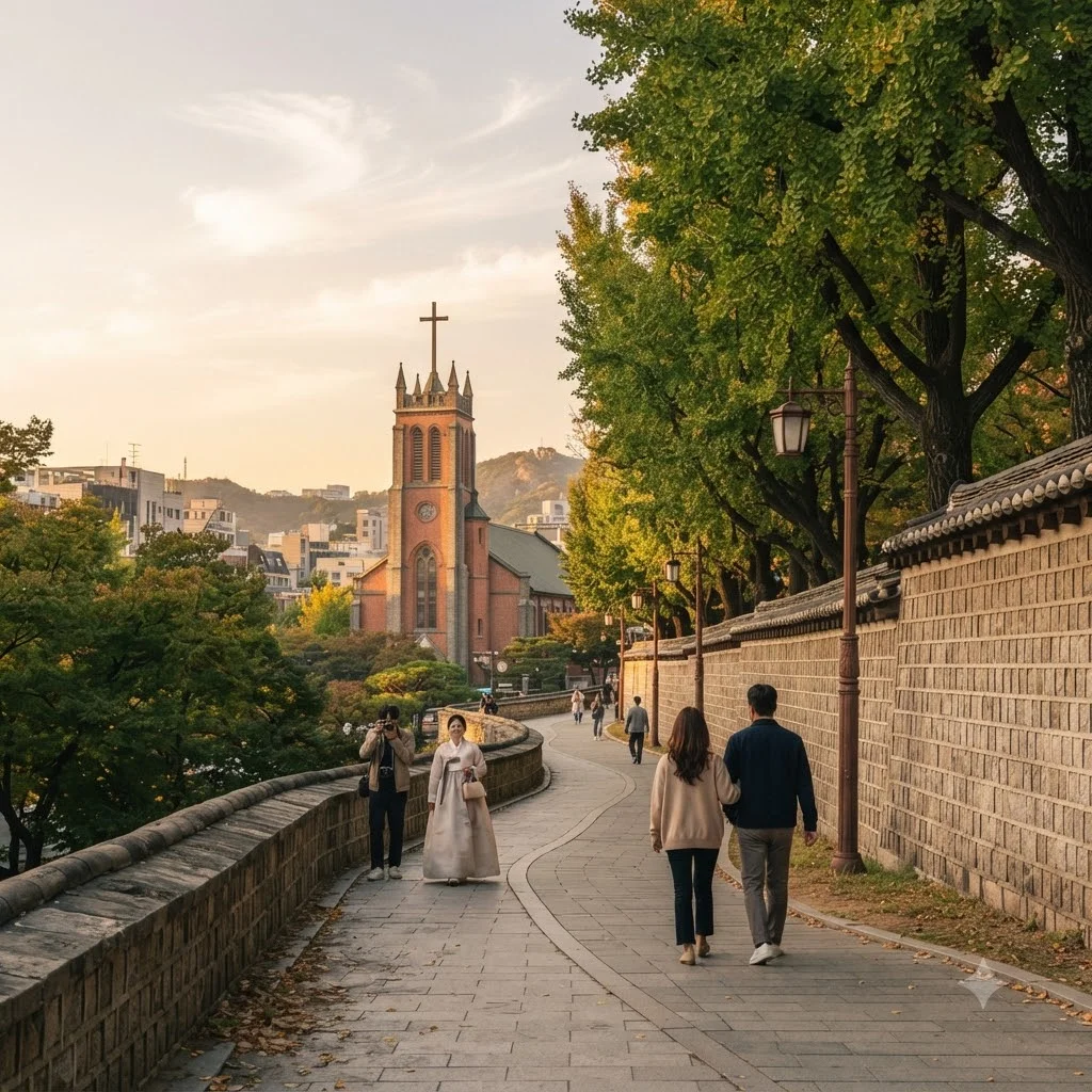 덕수궁 돌담길과 정동제일교회: 역사의 숨결을 느끼다