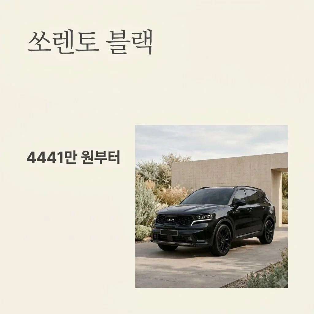 쏘렌토 2027 블랙에디션, 4441만 원부터! 달라진 점 총정리