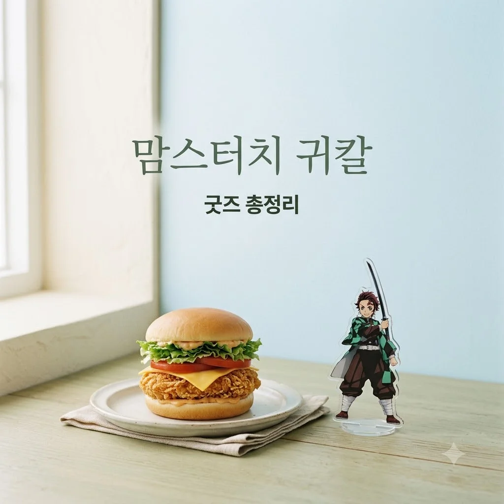 맘스터치 귀멸의 칼날 콜라보 굿즈 세트 가격 및 LED 스탠드 구성 총정리