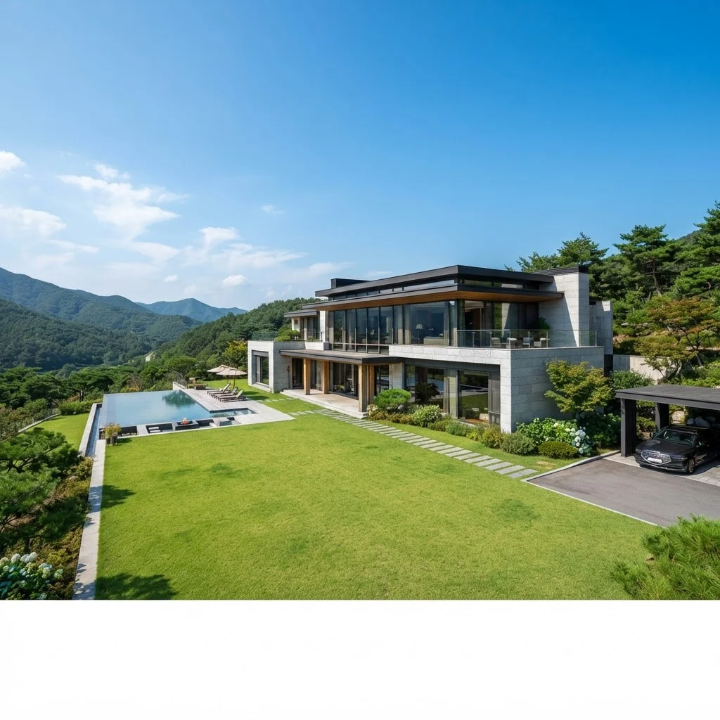 박세리 타운하우스, 도심 속 700평 대지의 압도적 스케일 분석