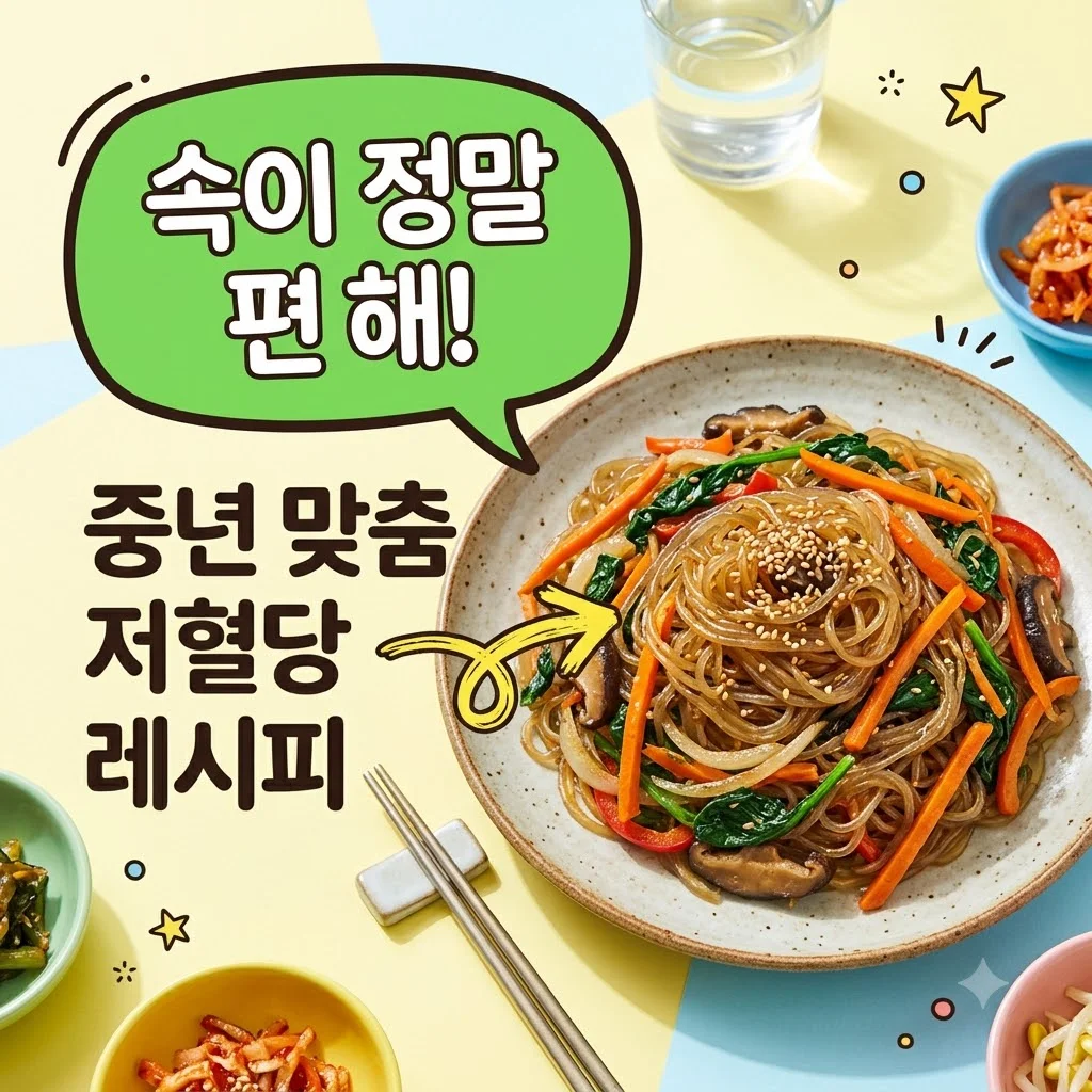 중장년 2인 가족 잡채 황금레시피: 소화 잘되고 혈당 낮은 비법