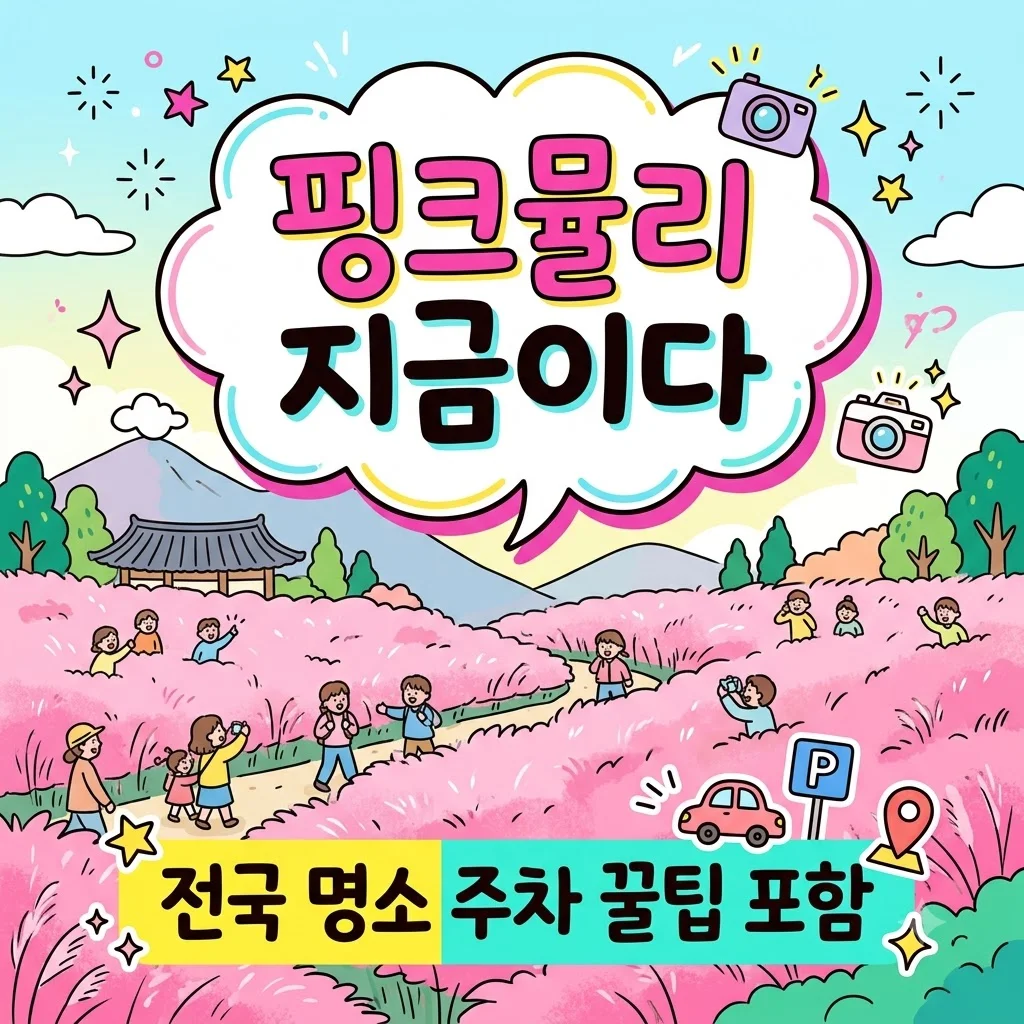 핑크뮬리 전국 명소 추천! 10월 절정 시기 및 주차 정보, 중년 당일 코스 총정리