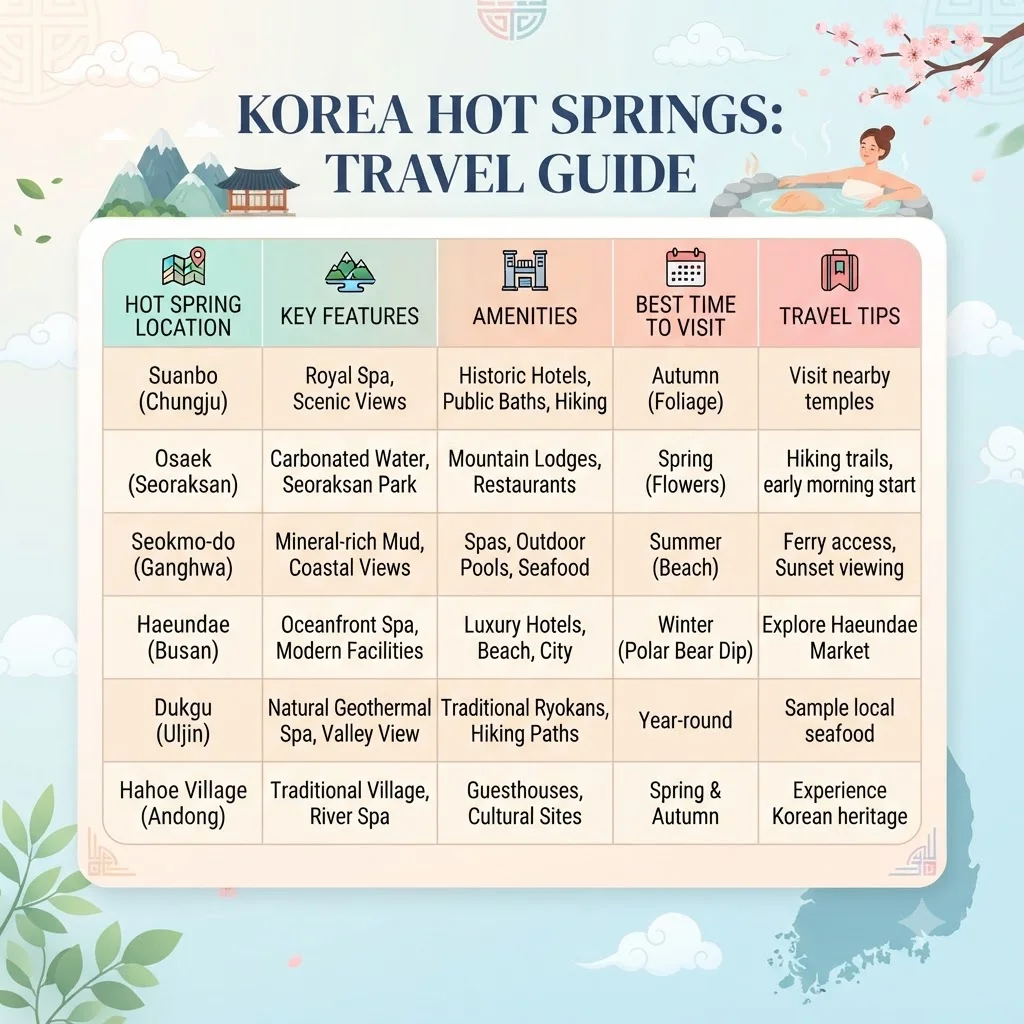 전라남도 대표 온천 및 스파 명소 4곳 한눈에 비교하기