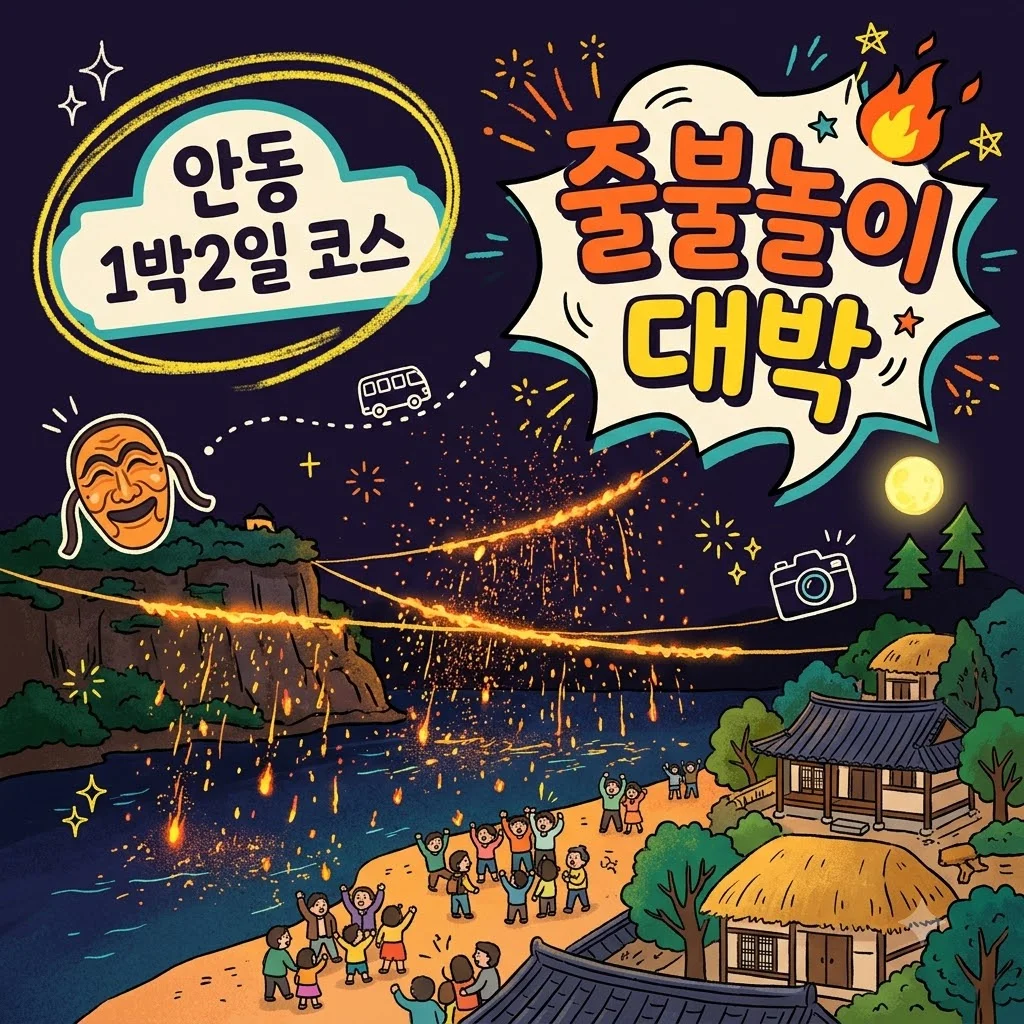 안동 1박2일 여행 코스 가이드: 하회마을 줄불놀이·야경 완벽 정리