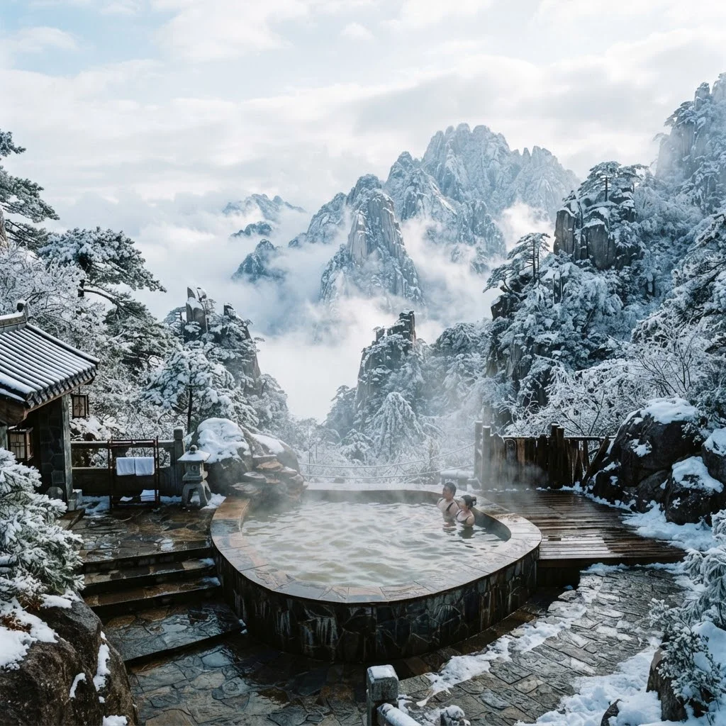 지역 명소로서의 중국 황산 온천 (黃山 溫泉)